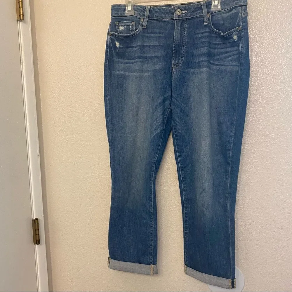 Paige HIGH RISE JIMMY JIMMY CROP medium wash Venice Skinny denim jeans size 30